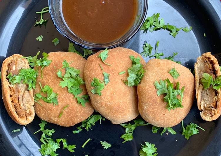 Recipe of Homemade Air fried kabuli chana moong dhal Kachori