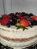 Pastel desnudo de frutos rojos
