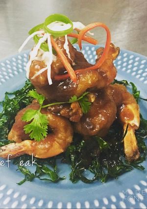 รูปของ กุ้งปลายหญ้าราดซอสมะขาม