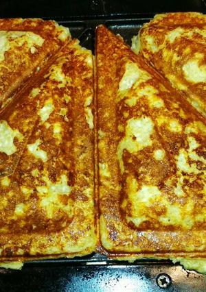 Diétás túrós párna, szendvicssütőben sütve recept fotója
