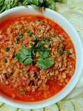 Nam Prik Ong with Fermented Soybean Sheets