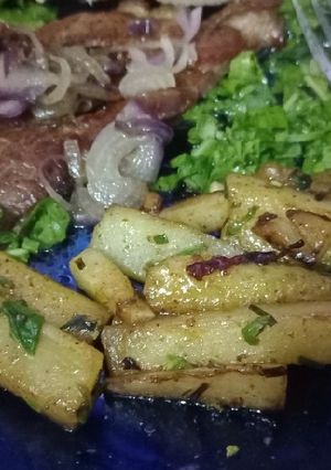 Una foto de Pepinos a la plancha con hierbas