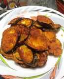 Coated eggplant fries