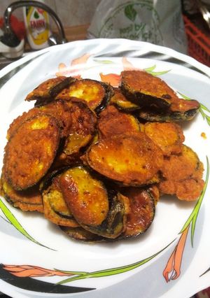 A picture of Coated eggplant fries.