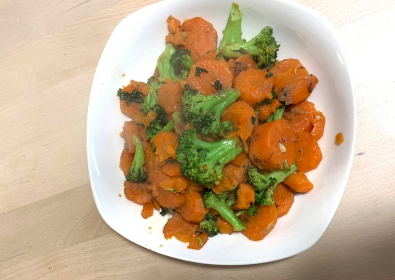 Vegetales cocinados con sabor