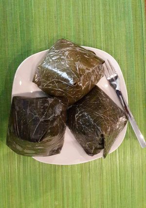 Hình của món Bánh giò bột gạo lứt + hạt chia.