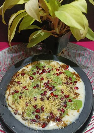 A picture of Healthy Sprout Dahi Vada Chaat.