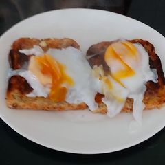 A picture of My Poached Duck Eggs on Toast.