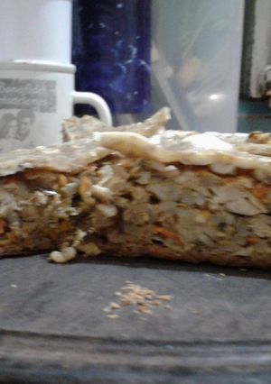 Una foto de Tarta de Cebada perlada y Jurel