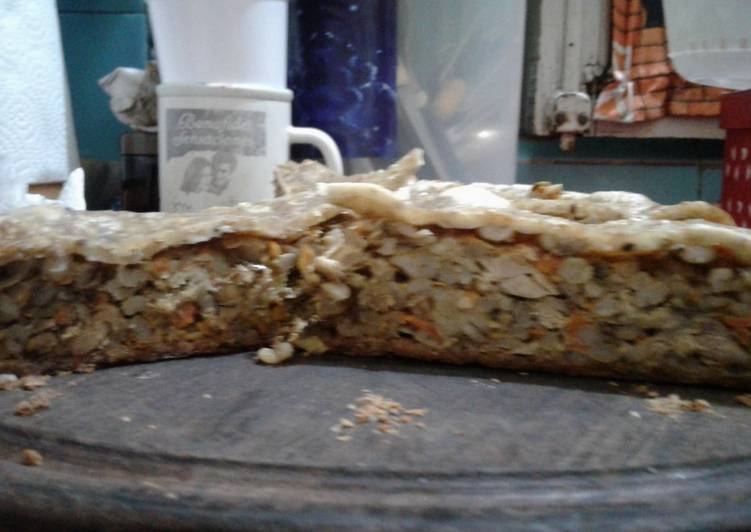 Tarta de Cebada perlada y Jurel