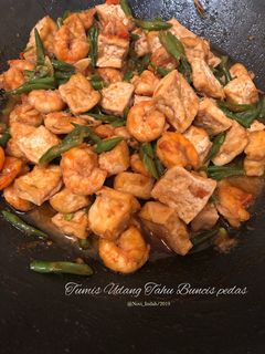 Foto resep Tumis Udang Tahu Buncis Pedas