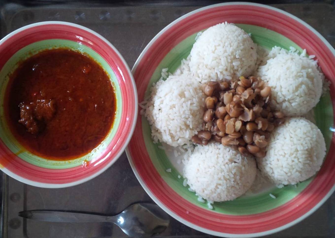 Rice,beans and stew