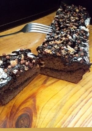 Una foto de Brownie con frijoles negros