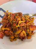 Longaniza y huevo con espinacas y champiñones. (Sin aceite o harinas)