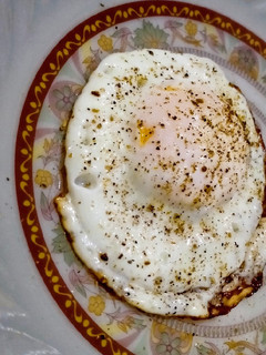 A picture of Half fry egg.