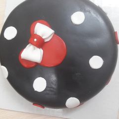 A picture of Chocolate black fondant cake.