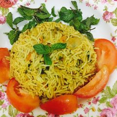 A picture of Tomato mint rice.
