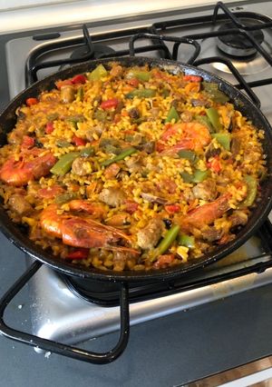 A picture of Seafood and Meat Paella.