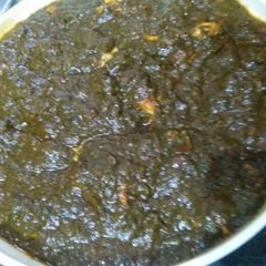A picture of Palak paneer.