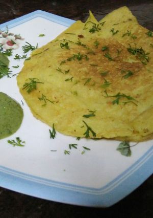 A picture of Moong dal chilla.
