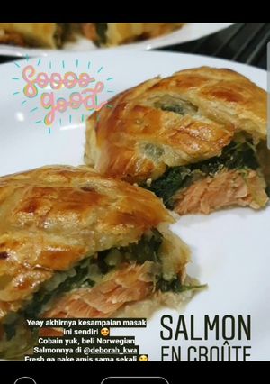 Foto resep Salmon En Croute (Salmon Wellington Puff)