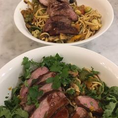A picture of Duck stir fry with pumpkin & fennel.