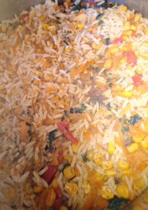 صورة لوصفة رز ع خضار بالدجاج