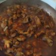 Mollejas con champiñones al chipotle