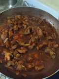 Mollejas con champiñones al chipotle