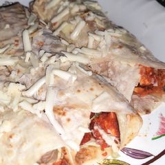 A picture of Paneer shawarma / paneer wrap.