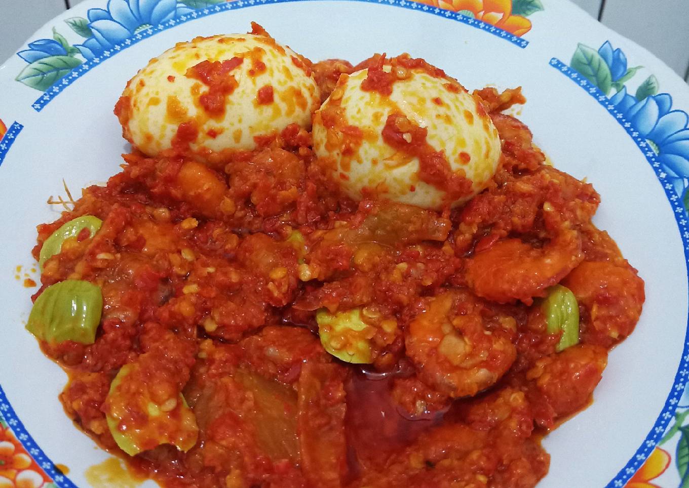 Balado Telur Udang Petai