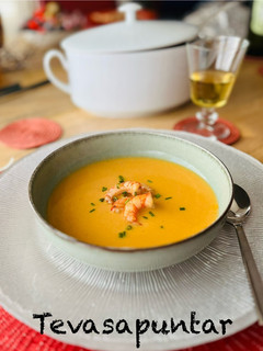 Una foto de Crema de gambón rojo para Navidad 🦐🎄 🎄