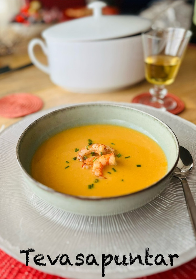 Una foto de Crema de gambón rojo para Navidad 🦐🎄 🎄