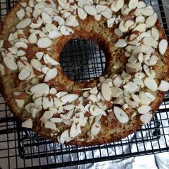 A picture of Matzoh Apple Pudding adapted from the Settlement Cookbook third.
