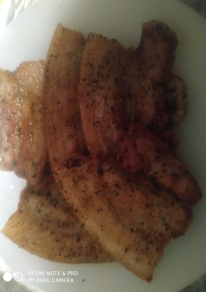 Una foto de Panceta a la plancha a mi estilo