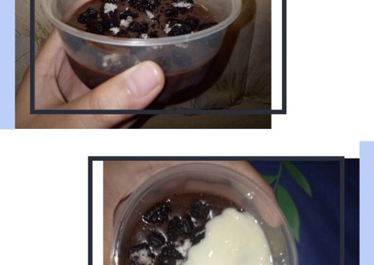 Pudding coklat oreo with vla cheese