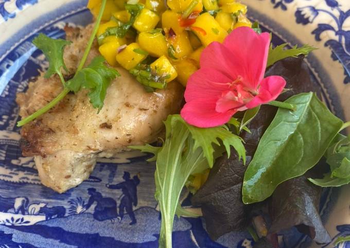 Easy Lemon and Ginger Chicken with Mango Salsa