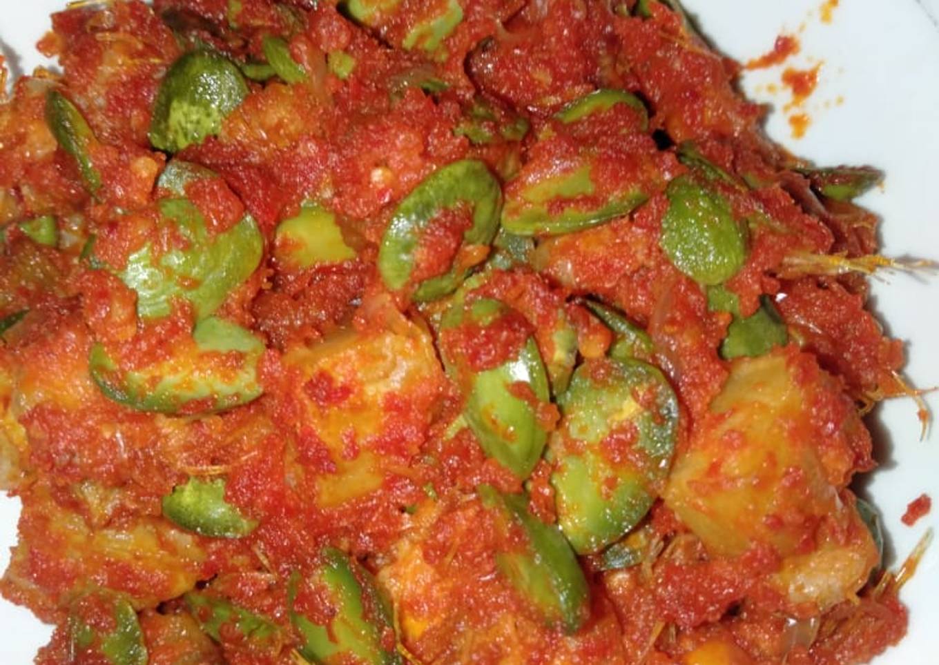 Pete udang balado