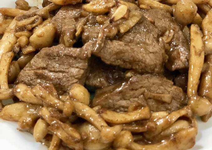 Stir Fried Beef with Shimeji Mushrooms recipe main photo