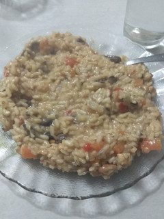 Una foto de Risotto con pollo y champignon