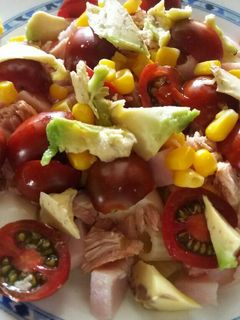 Una foto de Ensalada de macarrones con pavo