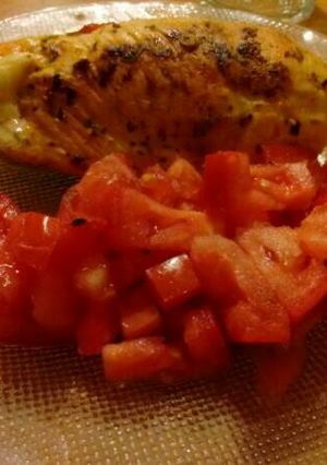 Una foto de Pechuga de pollo rellena