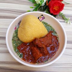 Eba, Okro Soup & Stew A picture of Eba, Okro Soup & Stew.