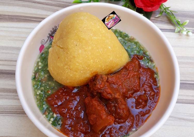 Eba, Okro Soup &amp; Stew