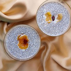 Chia Seeds Pudding with Apricot Compote A picture of Chia Seeds Pudding with Apricot Compote.