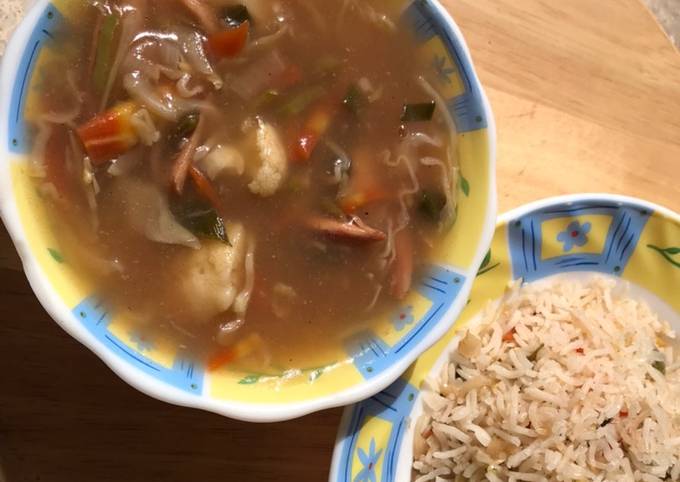 Steps to Prepare Quick Vegetable soup with rice