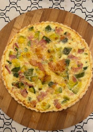 Una foto de Quiche de zapallitos sin gluten con masa casera