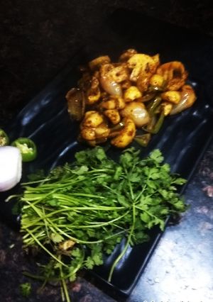 A picture of 5 minute mushrooms tikka.