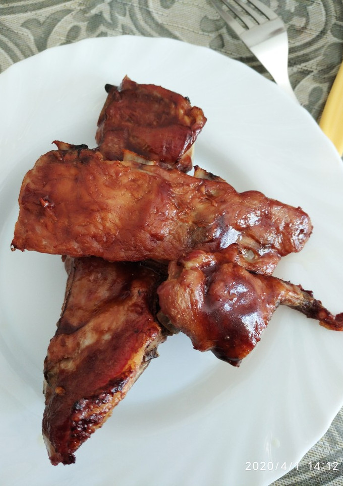 Una foto de Costillas en salsa barbacoa