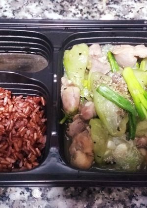 Hình của món Lòng xào mướp.